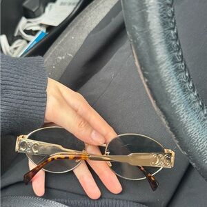 Celine Gold and Brown Sunglasses